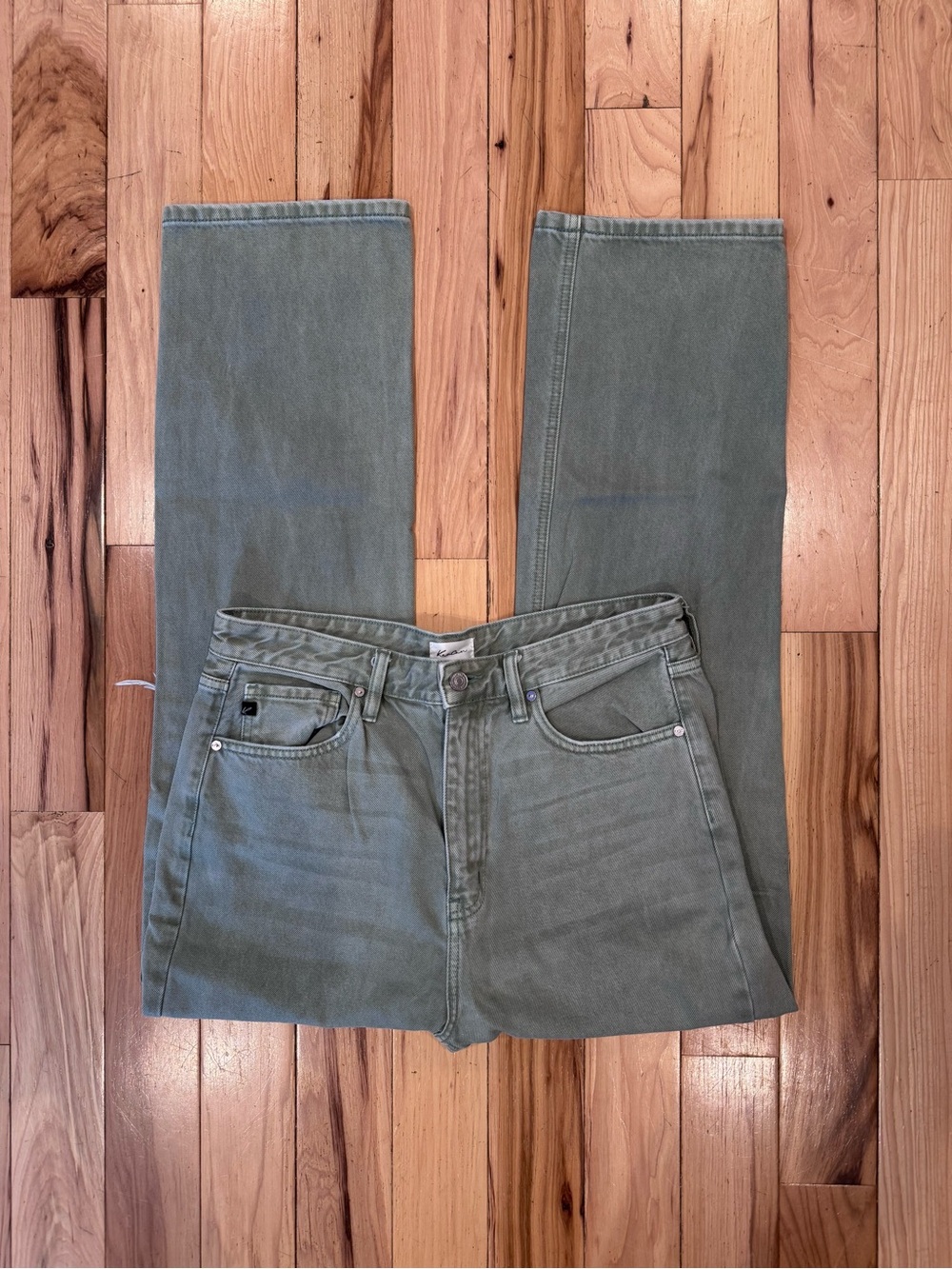 KanCan Straight Leg Jeans in Sage Green
